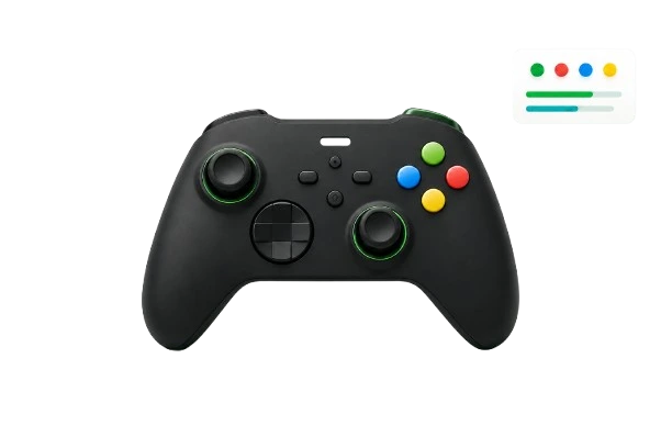 Xbox controller being tested with Gamepad Tester